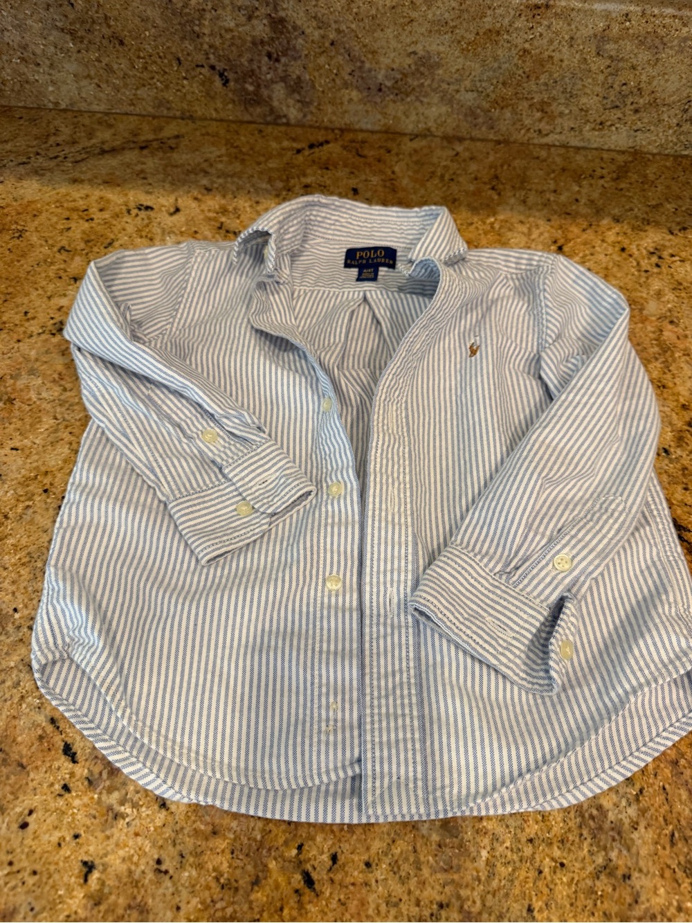 Polo by Ralph Lauren Light Blue & White Striped Button-Down Shirt